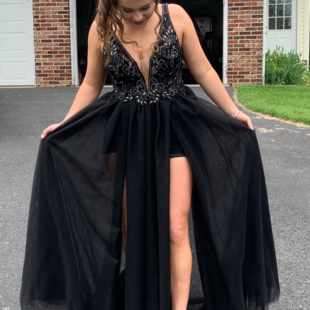 Colors Black Prom Dress w/ Shorts